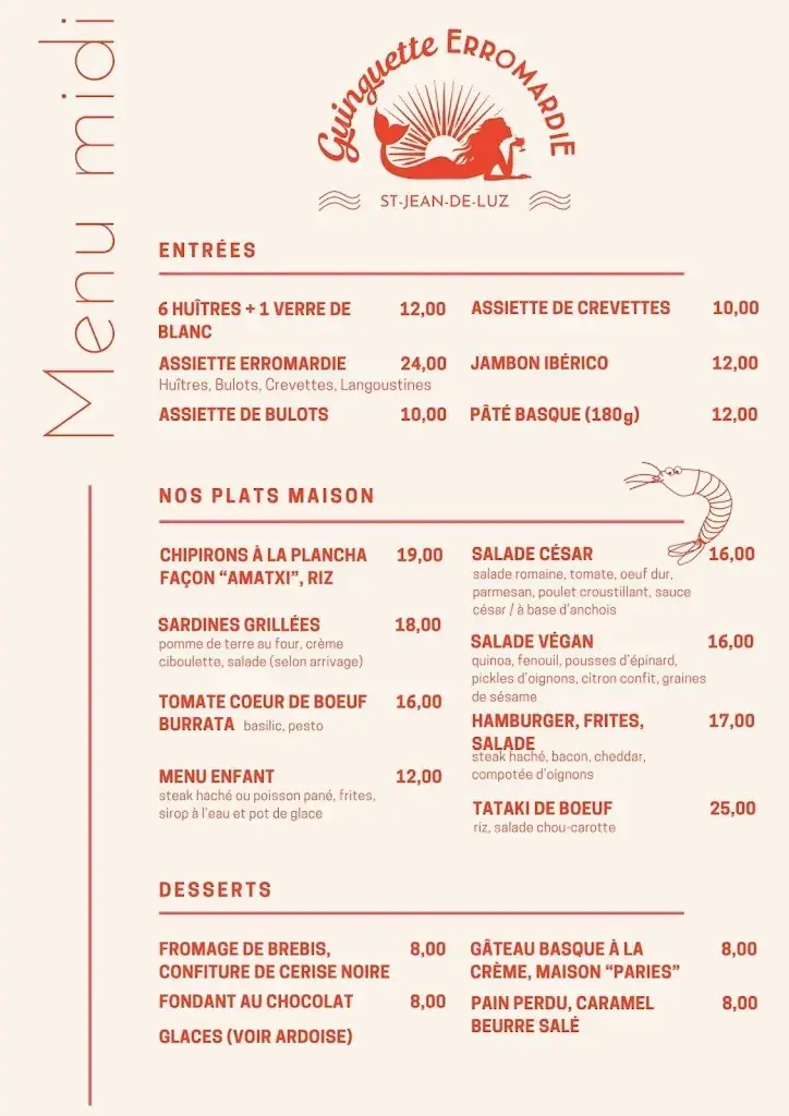 Menu_Guinguette Erromardie_Saint-Jean-de-Luz_image_1