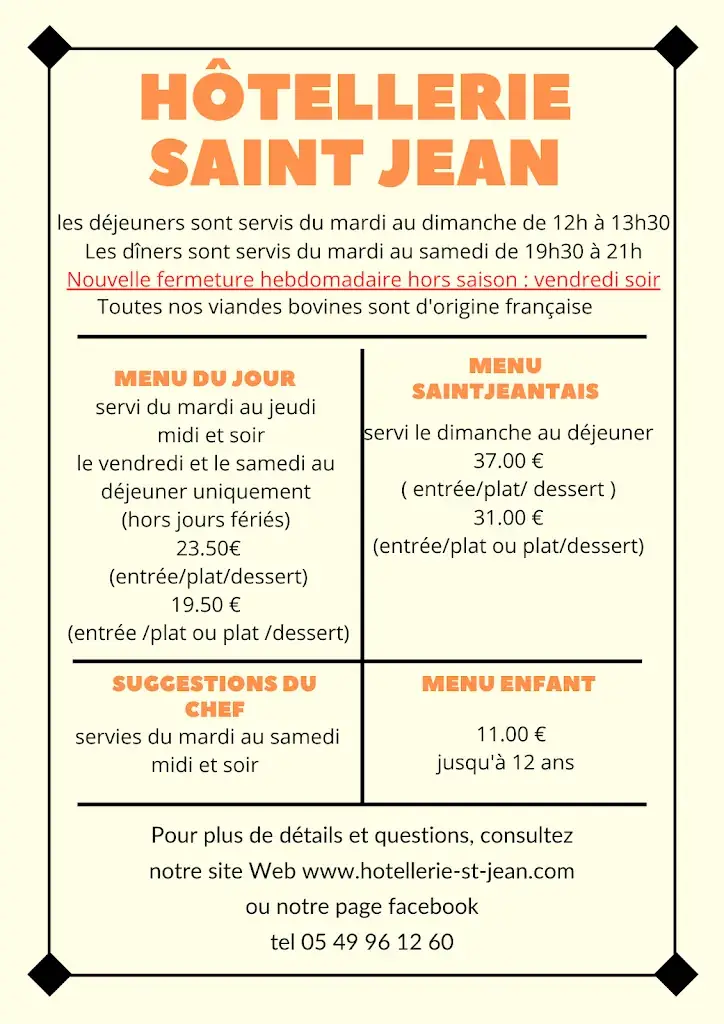 Menu_Hôtellerie Saint Jean_Saint-Jean-de-Thouars_image_1
