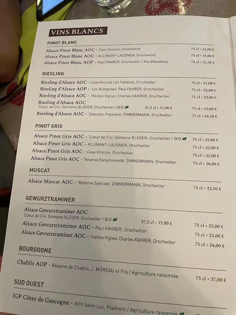 Menu_Hôtel Restaurant Au Fief du Château_Orschwiller_image_2