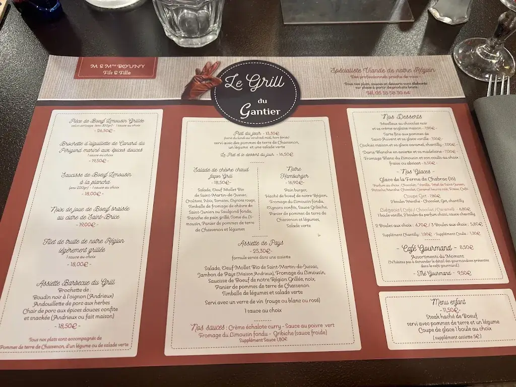 Menu_Le Grill du Gantier_Saint-Junien_immagine_1