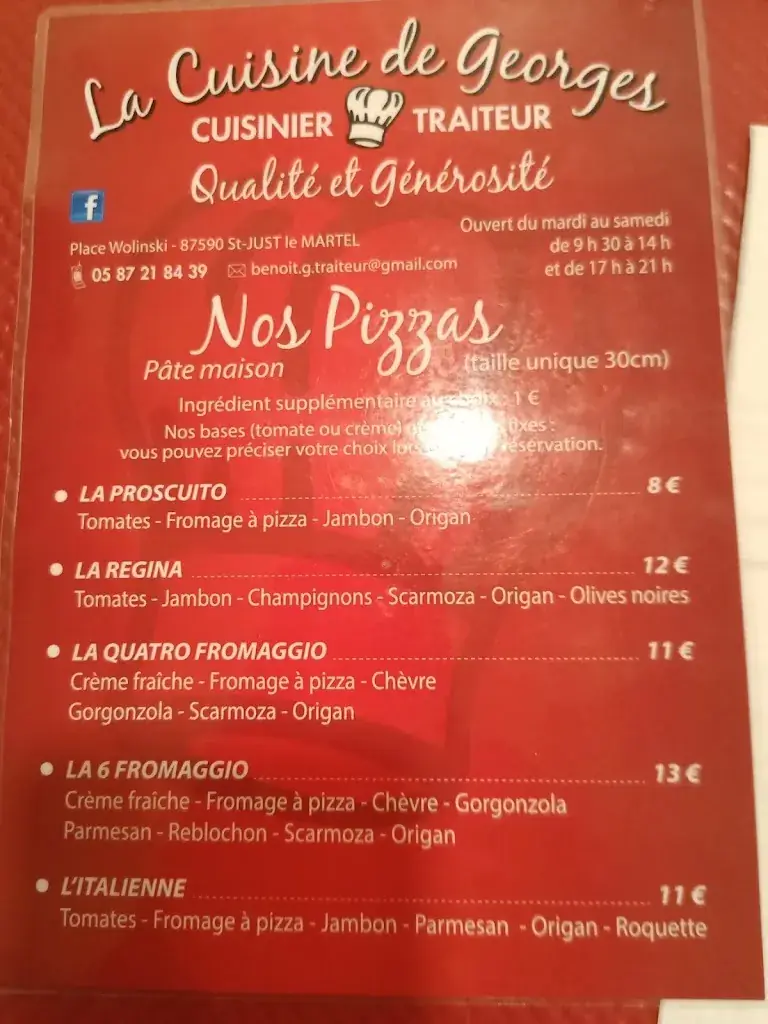 Menu_La Cuisine de Georges_Saint-Just-le-Martel_image_1