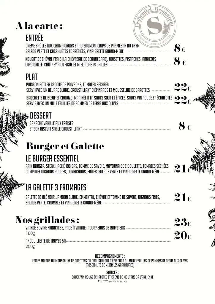 Menu_l'EsSentiel Restaurant_Sèvremoine_image_3