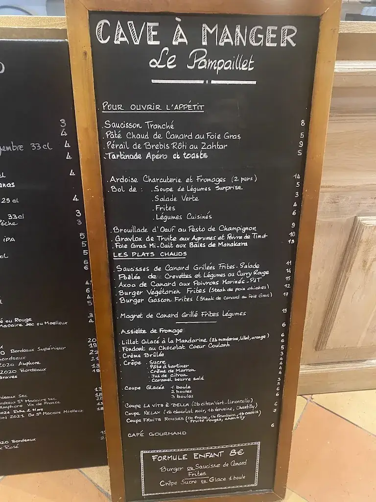 Menu_Restaurant Le Pampaillet_Saint-Macaire_image_1