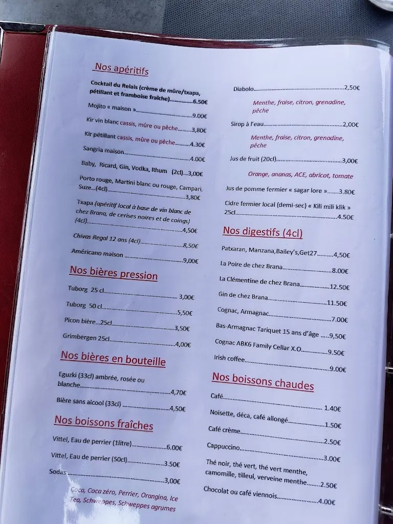 Menu_Le Relais de la Nive_Saint-Jean-Pied-de-Port_image_1