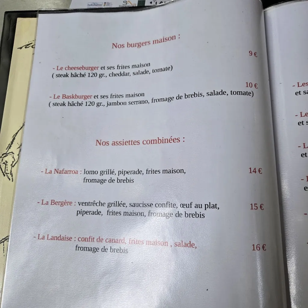 Menu_Bar Brasserie du Trinquet_Saint-Jean-Pied-de-Port_image_1