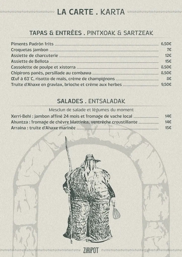 Menu_Ziripot . Restaurant & Bar_Saint-Jean-Pied-de-Port_image_1