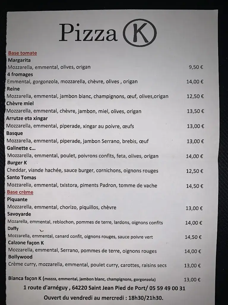 Menu_Pizza K_Saint-Jean-Pied-de-Port_image_1