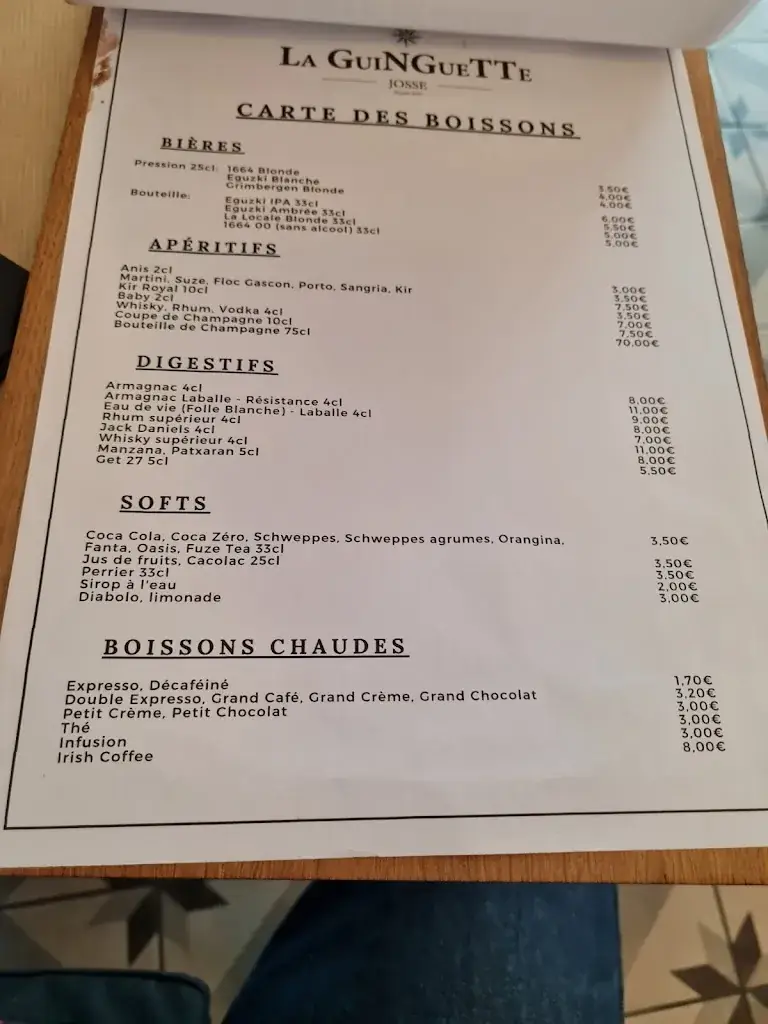 Menu_Restaurant La Guinguette - La Marquèze_Josse_image_1