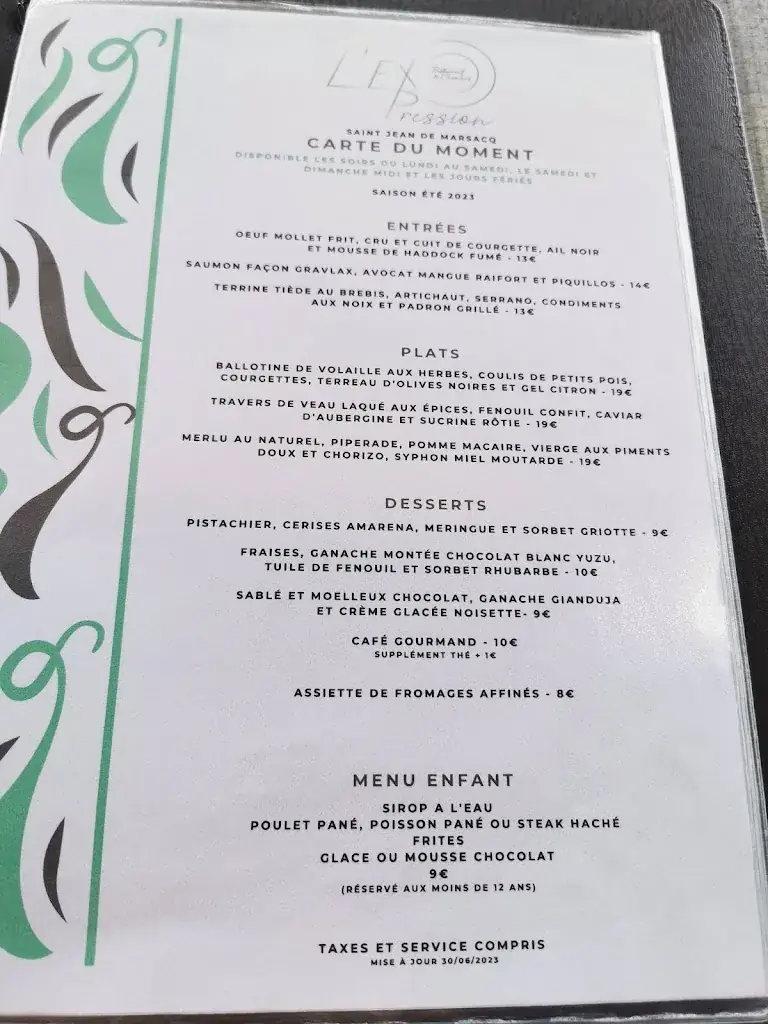 Menu_Restaurant et Chambres L'Expression_Saint-Jean-de-Marsacq_image_3