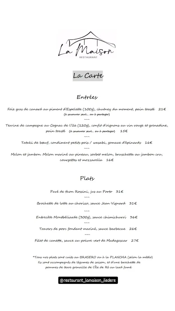 Menu_Restaurant La Maison_Saint-Martin-de-Ré_image_1