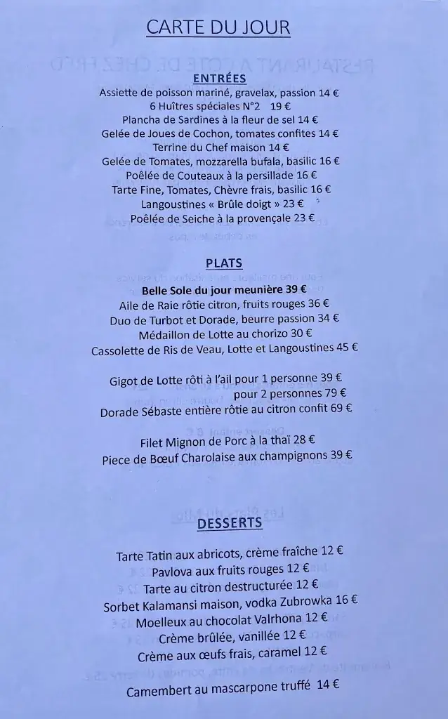 Menu_A Côté de Chez Fred_Saint-Martin-de-Ré_image_1