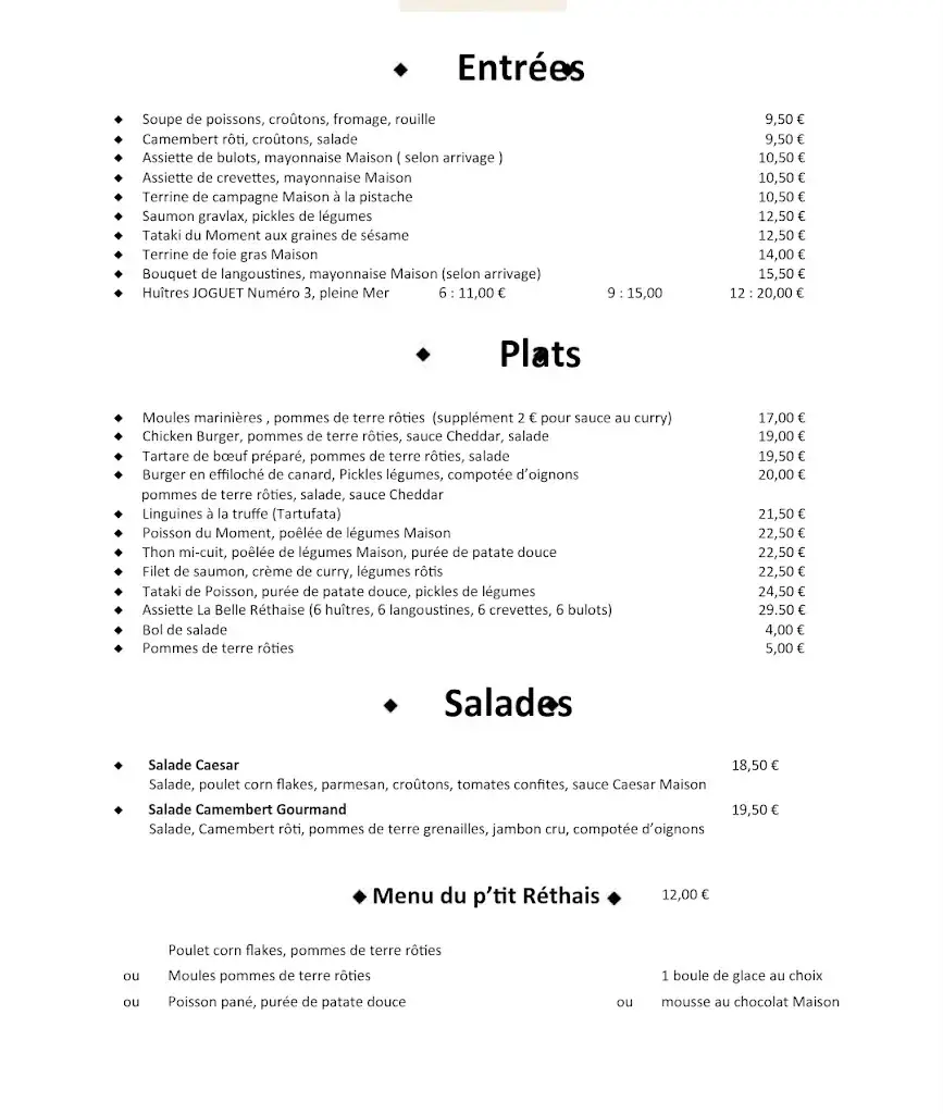 Menu_La Belle Réthaise_Saint-Martin-de-Ré_image_2