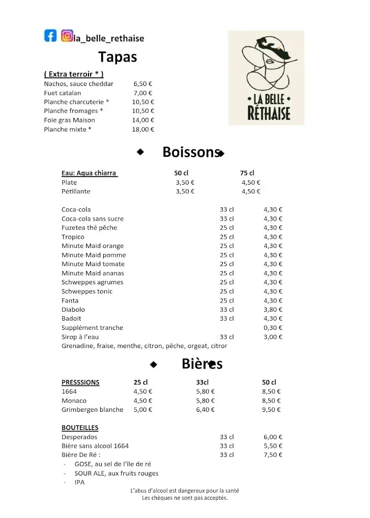 Menu_La Belle Réthaise_Saint-Martin-de-Ré_image_4
