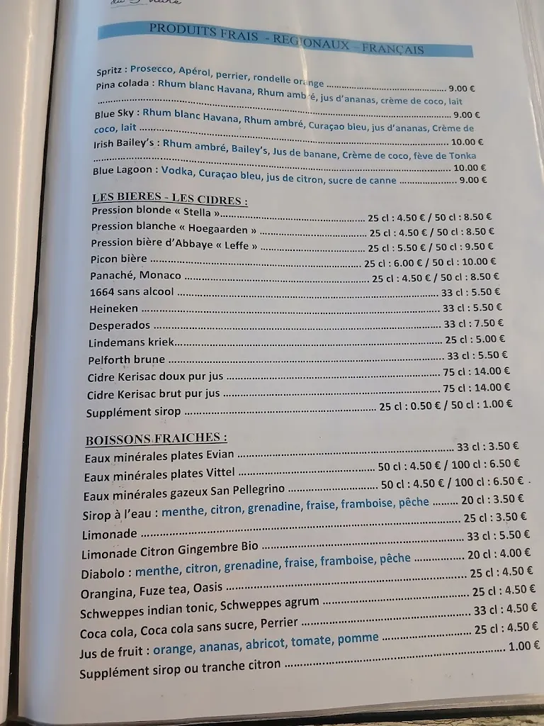 Menu_Le bistrot du phare_Saint-Palais-sur-Mer_immagine_1
