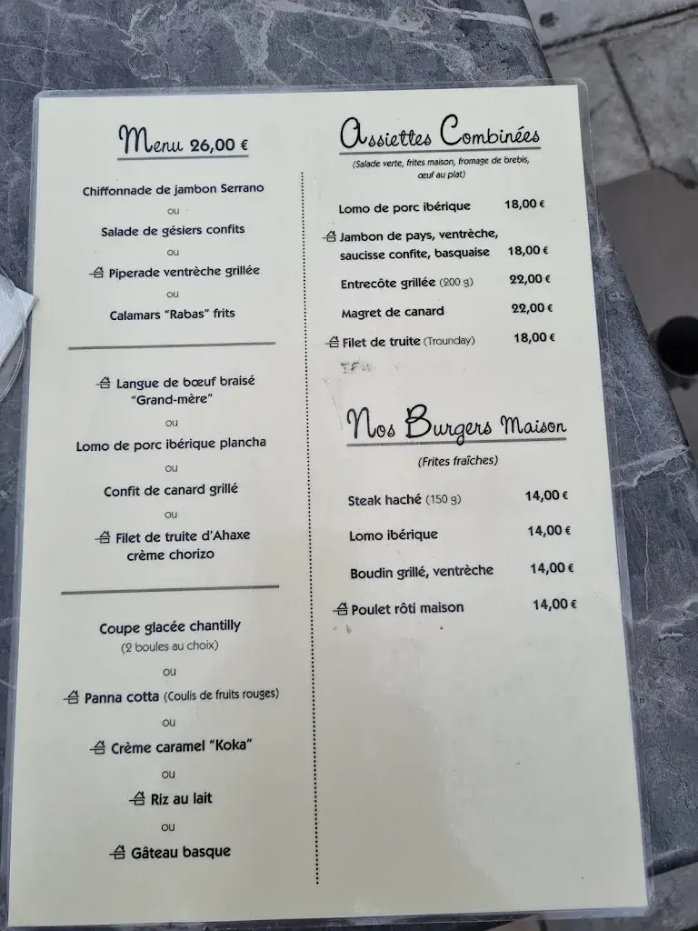 Menu_Auberge du Foirail_Saint-Palais_image_2