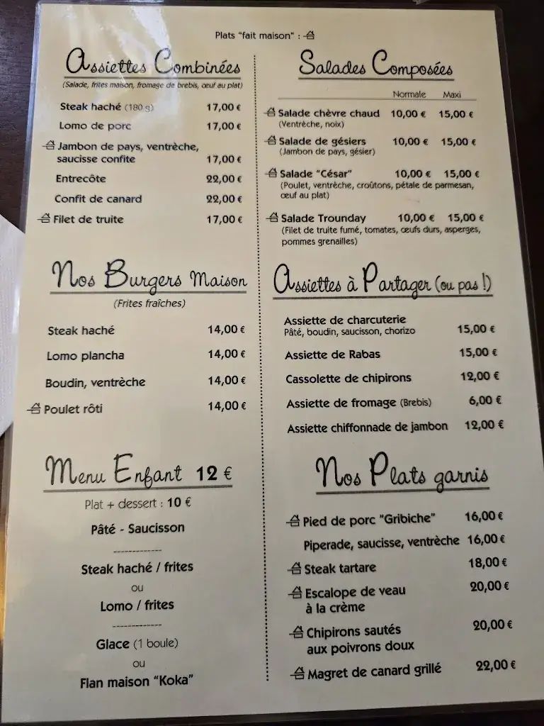 Menu_Auberge du Foirail_Saint-Palais_image_3
