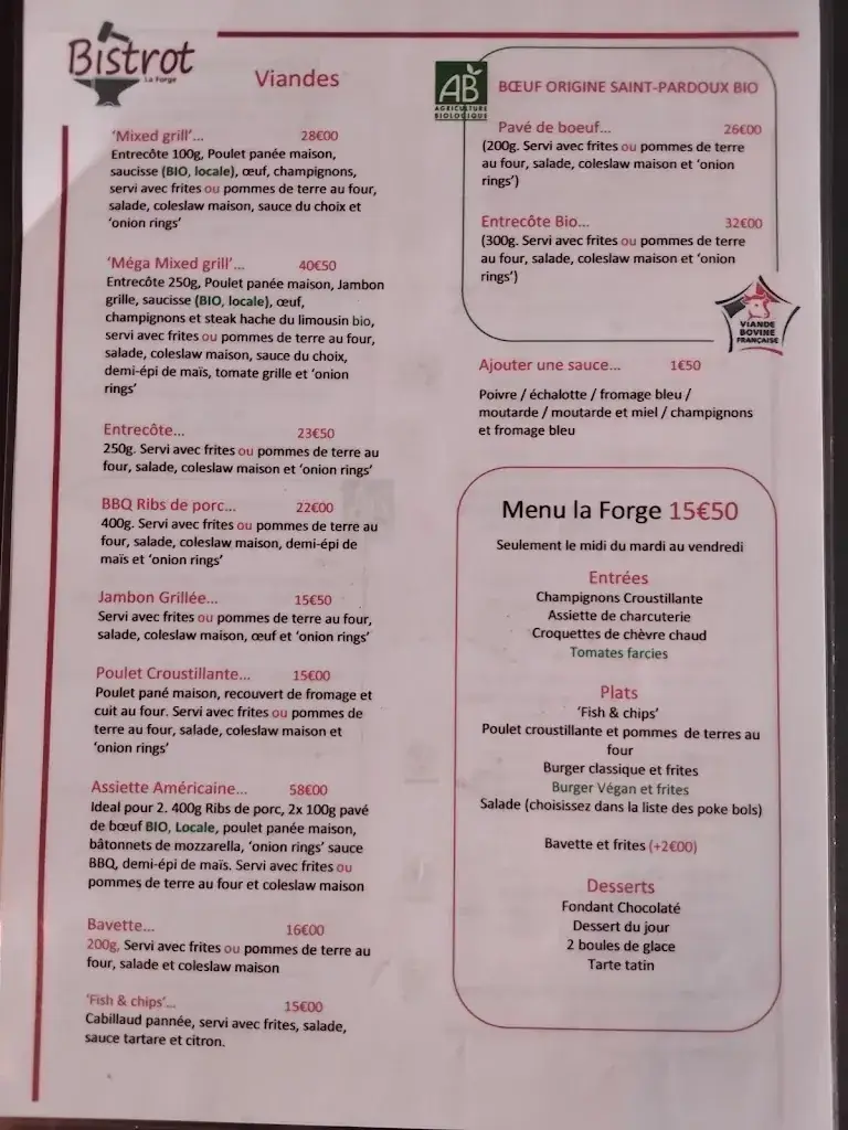 Menu_Bistrot la Forge_Saint-Pardoux-le-Lac_image_1