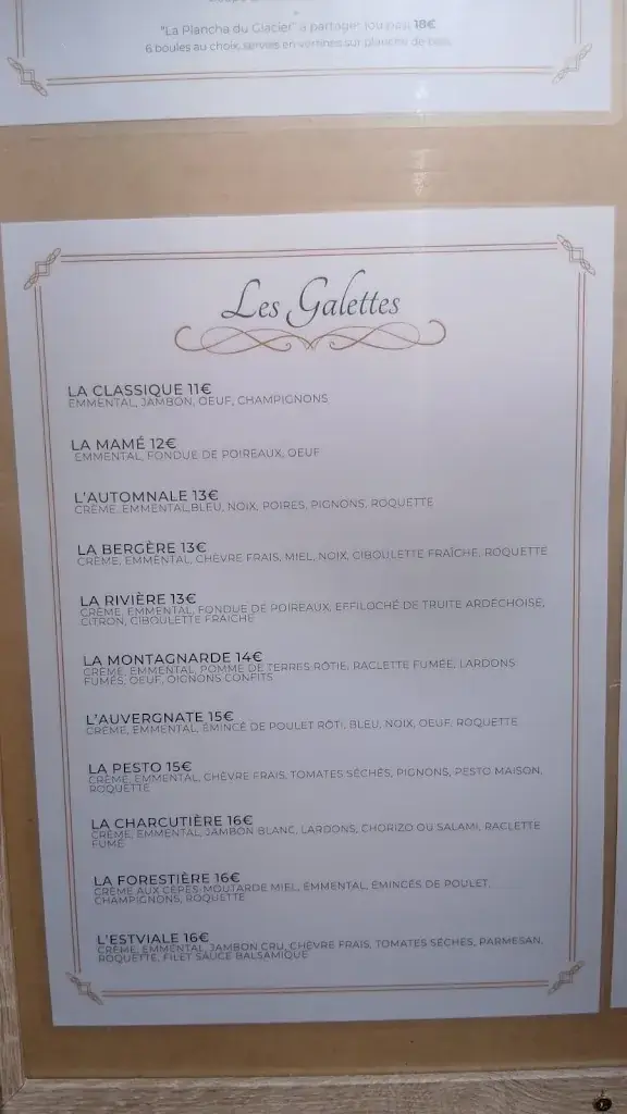 Menu_La Calèche, Restaurant - Le Glacier_Largentière_image_2