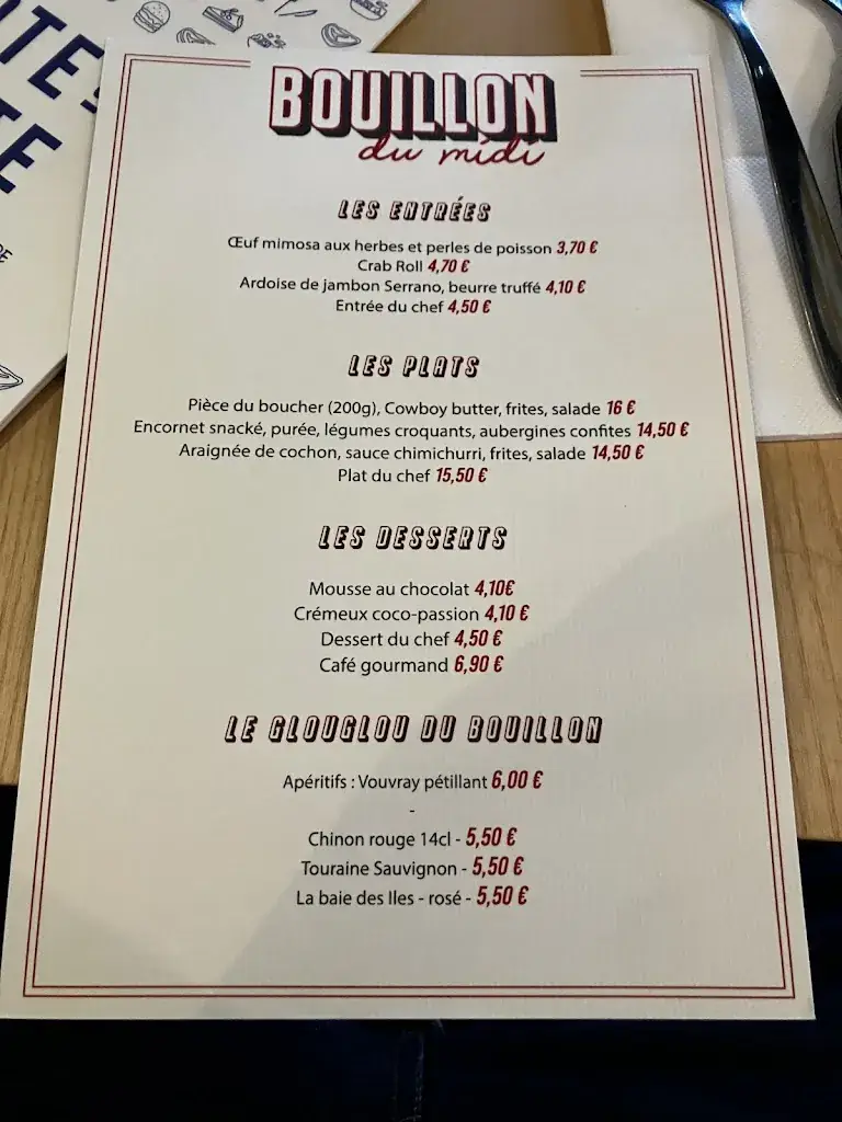 Menu_La Côte & l'Arête - Le Mans_Saint-Saturnin_image_1