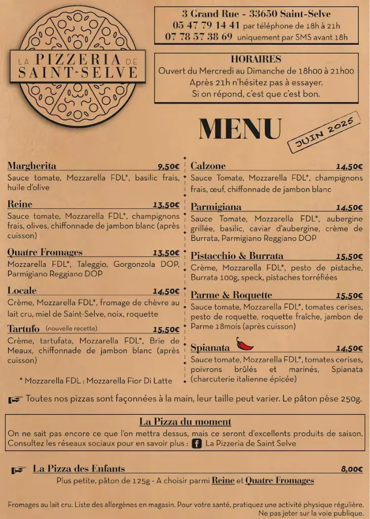 Menu_La Pizzeria de Saint Selve_Saint-Selve_image_1