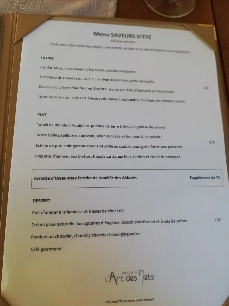 Menu_L’Art des Mets_Saint-Sever_image_2