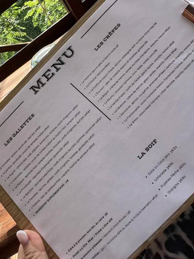 Menu_Crêperie restaurant Koforobe Largentiere_Largentière_image_2