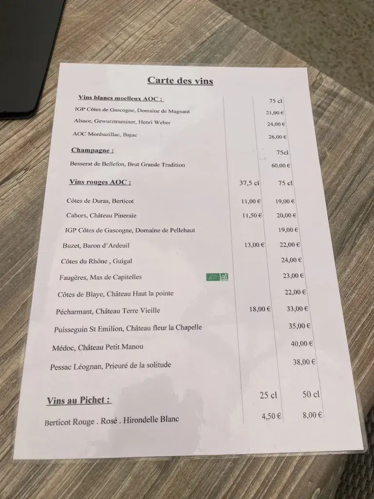 Menu_Le Peyragude_Penne-d'Agenais_image_2