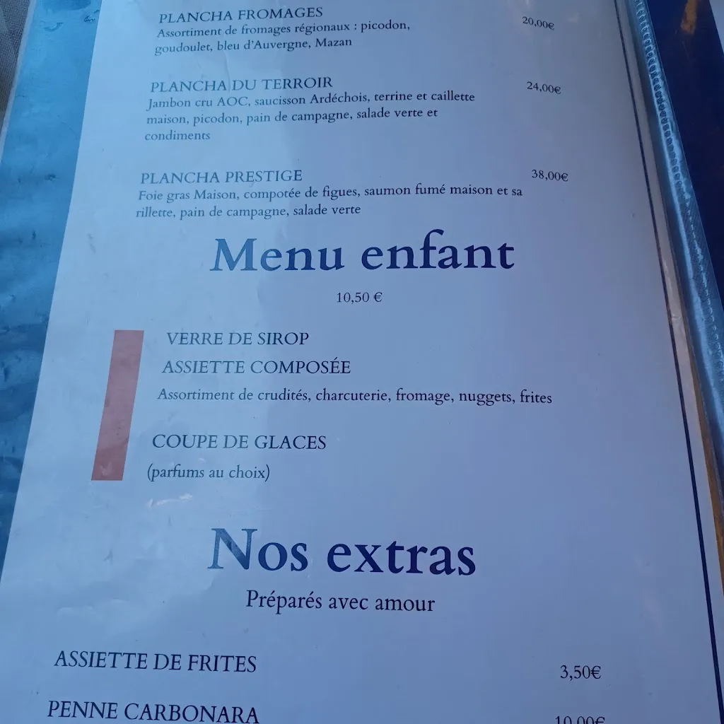 Menu_Auberge Restaurant Les Ranchisses_Chassiers_image_2