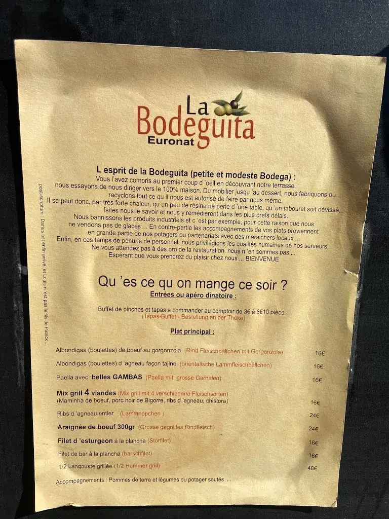 Menu_Le Grand Buffet de la Bodeguita_Saint-Vivien-de-Médoc_image_1