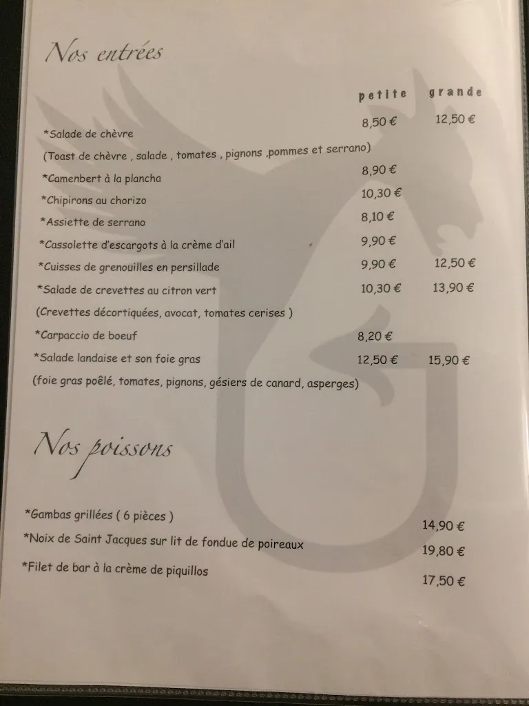 Menu_Restaurant La Gargouille_Saint-Vincent-de-Tyrosse_image_4
