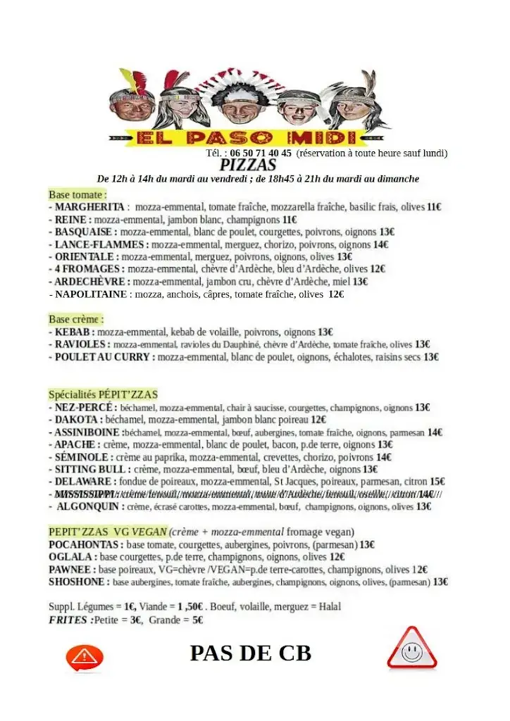 Menu_El Paso pizzeria_Largentière_image_1