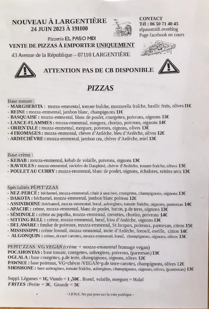Menu_El Paso pizzeria_Largentière_image_2