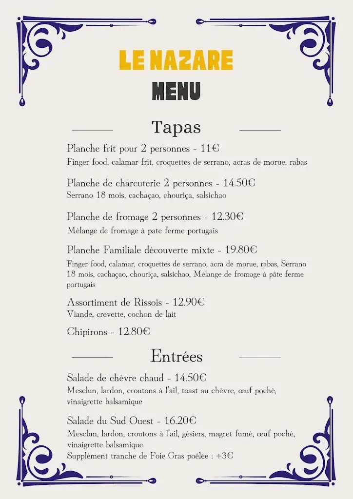Menu_Le Nazaré_Saint-Vincent-de-Tyrosse_image_1