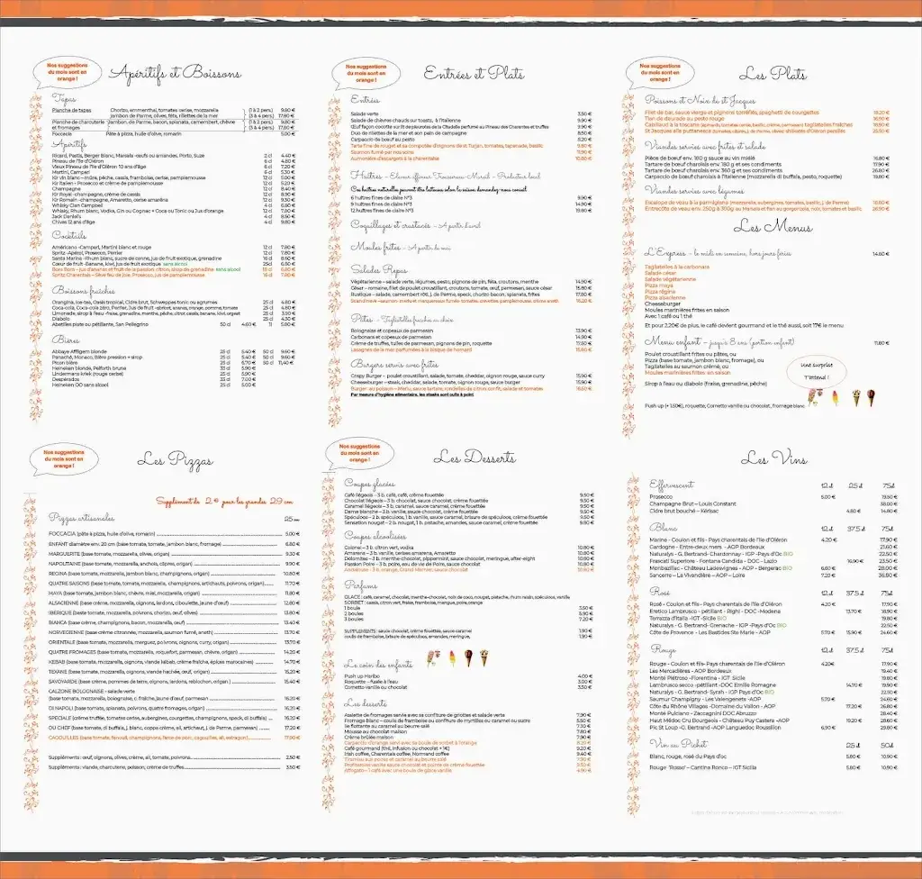 Menu_Le Jardin Romain_Saint-Trojan-les-Bains_image_1