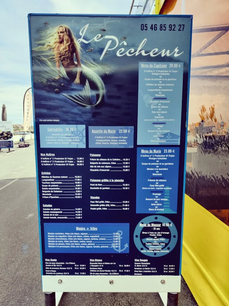 Menu_Le Pêcheur Restaurant_Saint-Trojan-les-Bains_image_1