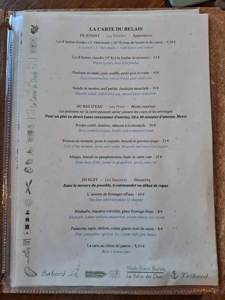 Menu_Le Relais des Salines_Grand-Village-Plage_immagine_1