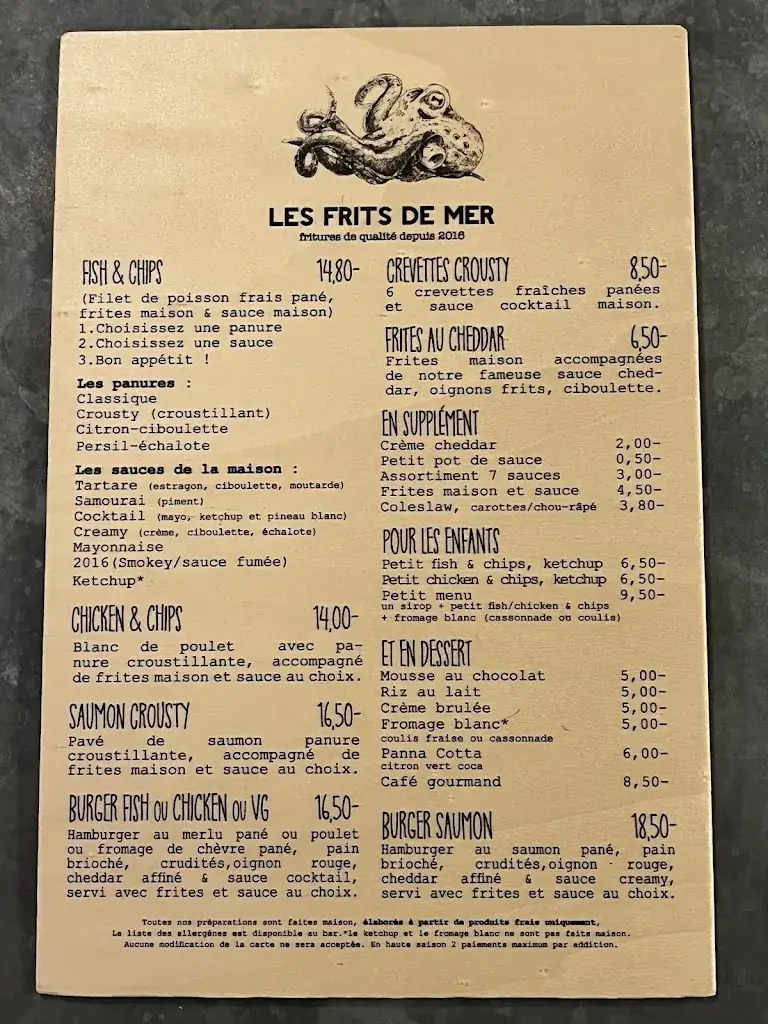 Menu_Les frits de mer_Château-d'Oléron_image_1