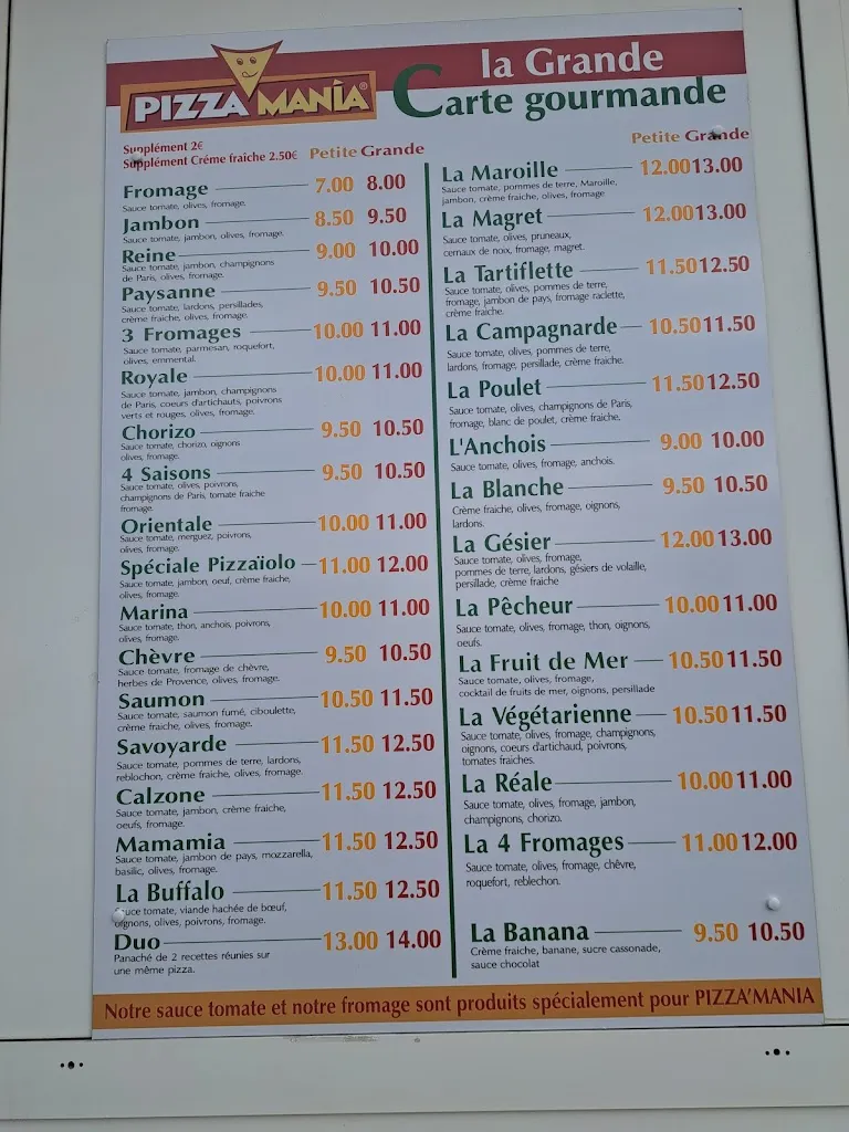 Menu_pizza mania_Saint-Yrieix-la-Perche_image_1