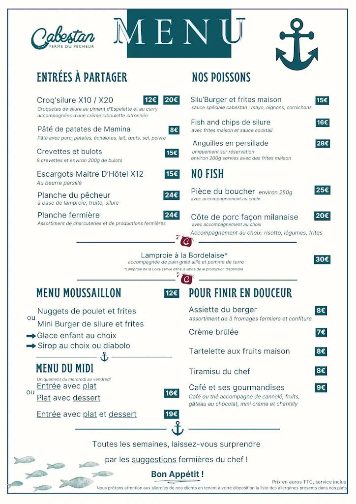 Menu_Le Cabestan - Ferme du Pêcheur de Lamproie_Sainte-Terre_image_1