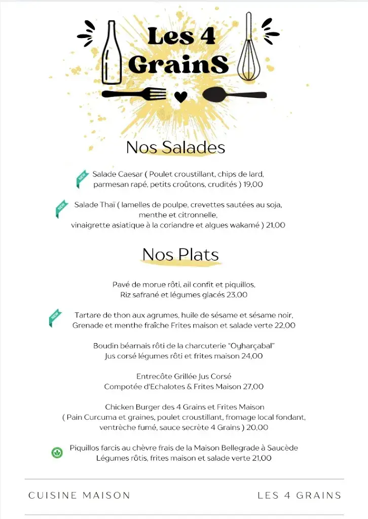 Menü_Bistrot 4 grains_Salies-de-Béarn_Bild_1