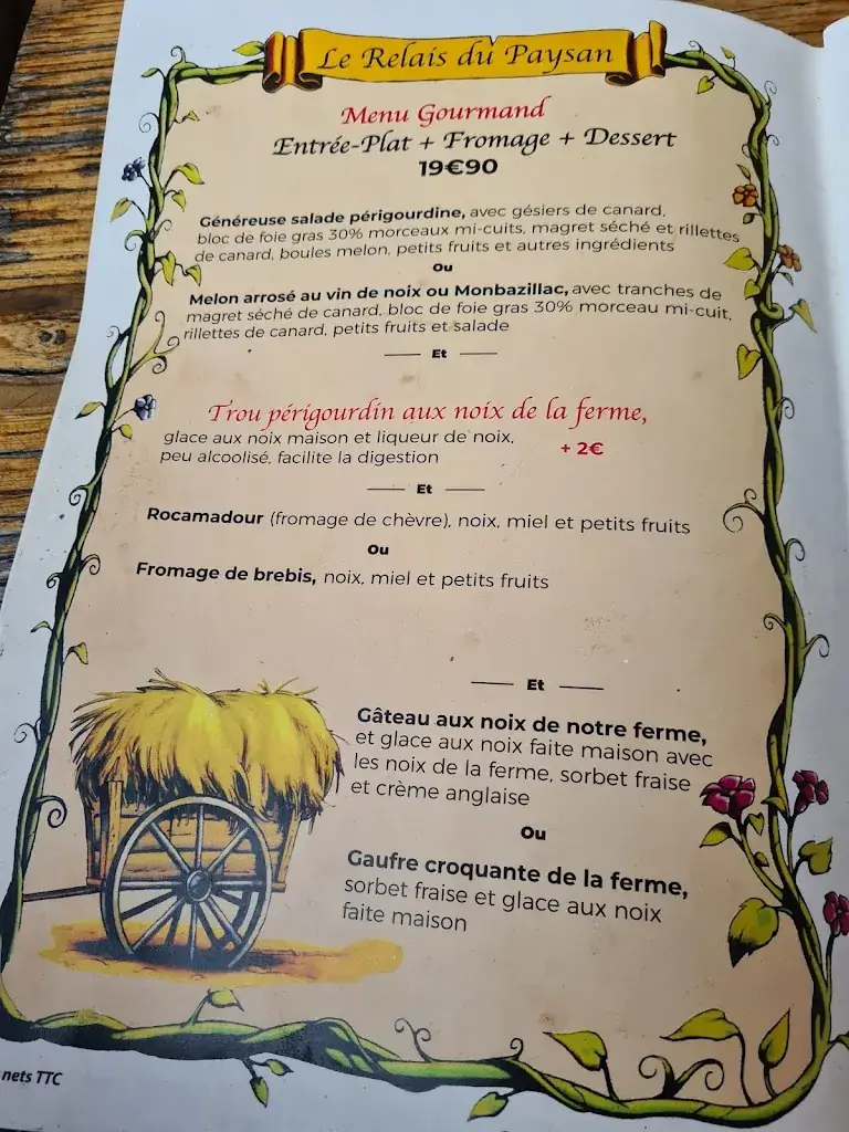 Menu_La Halle Paysanne RELAIS DU PAYSAN RESTAURANT TYPIQUE_Carlux_image_2