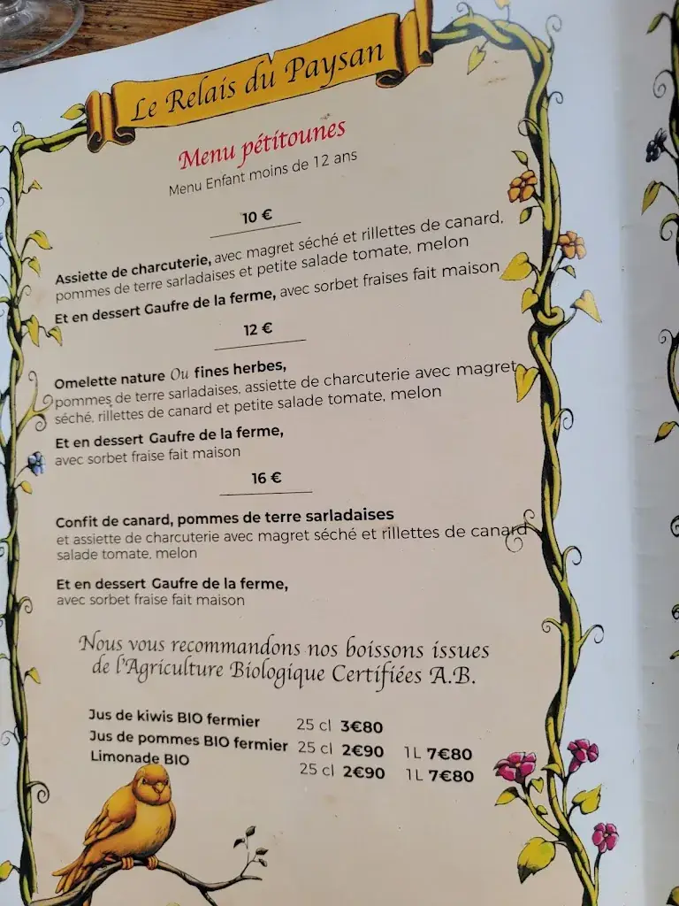 Menu_La Halle Paysanne RELAIS DU PAYSAN RESTAURANT TYPIQUE_Carlux_image_3