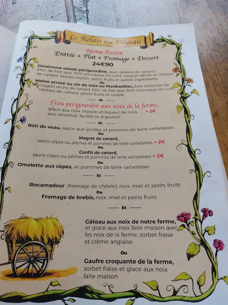 Menu_La Halle Paysanne RELAIS DU PAYSAN RESTAURANT TYPIQUE_Carlux_image_4