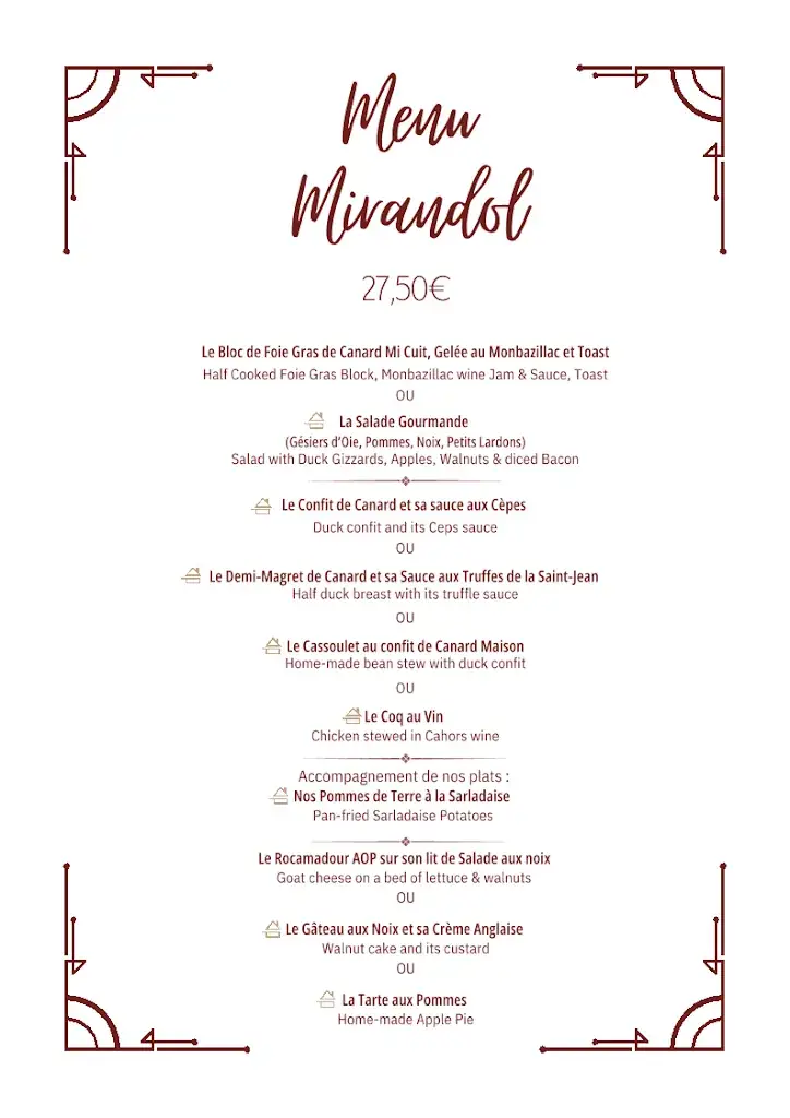 Menu_Auberge Le Mirandol_Sarlat-la-Canéda_imagen_4
