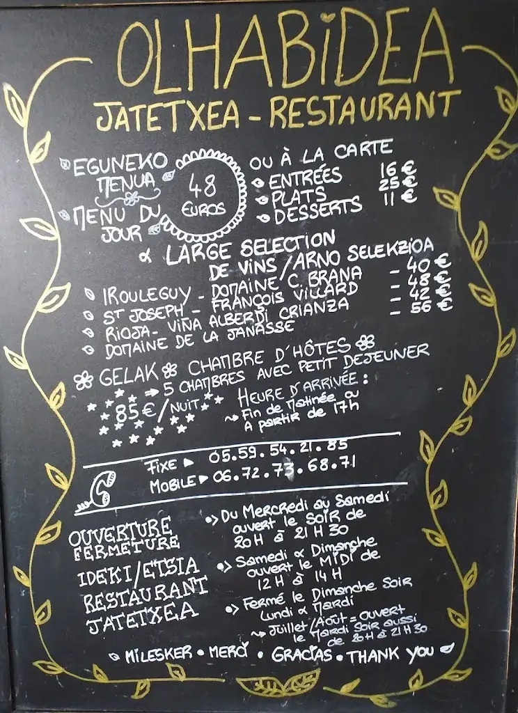 Menu_Maison Olhabidea | Restaurant & Maison d'hôtes_Sare_image_1