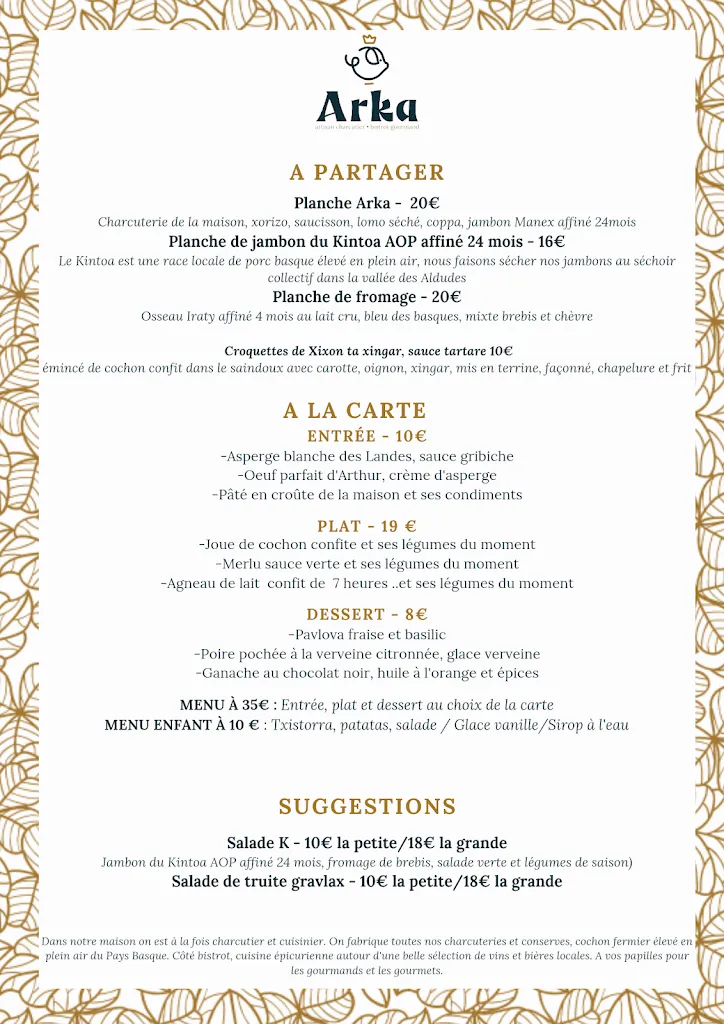 Menu_Arka • Artisan charcutier • Bistrot gourmand_Sare_image_1