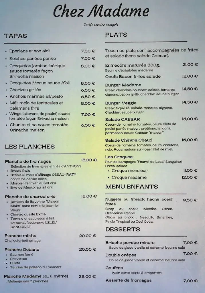 Chez Madame_Sanguinet_menu_image_1