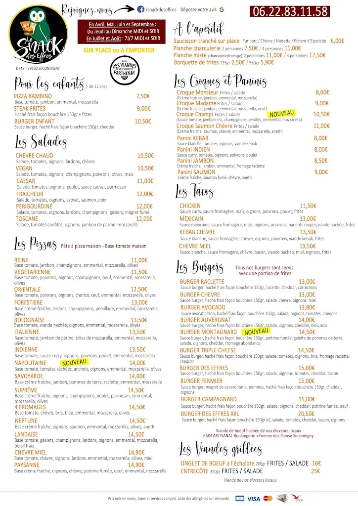 Menu_Le Snack des Effres_Secondigny_image_1