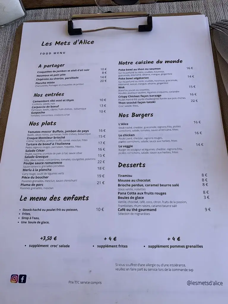 Menu_LA CRÊPERIE D'ALICE_Seignosse_immagine_1