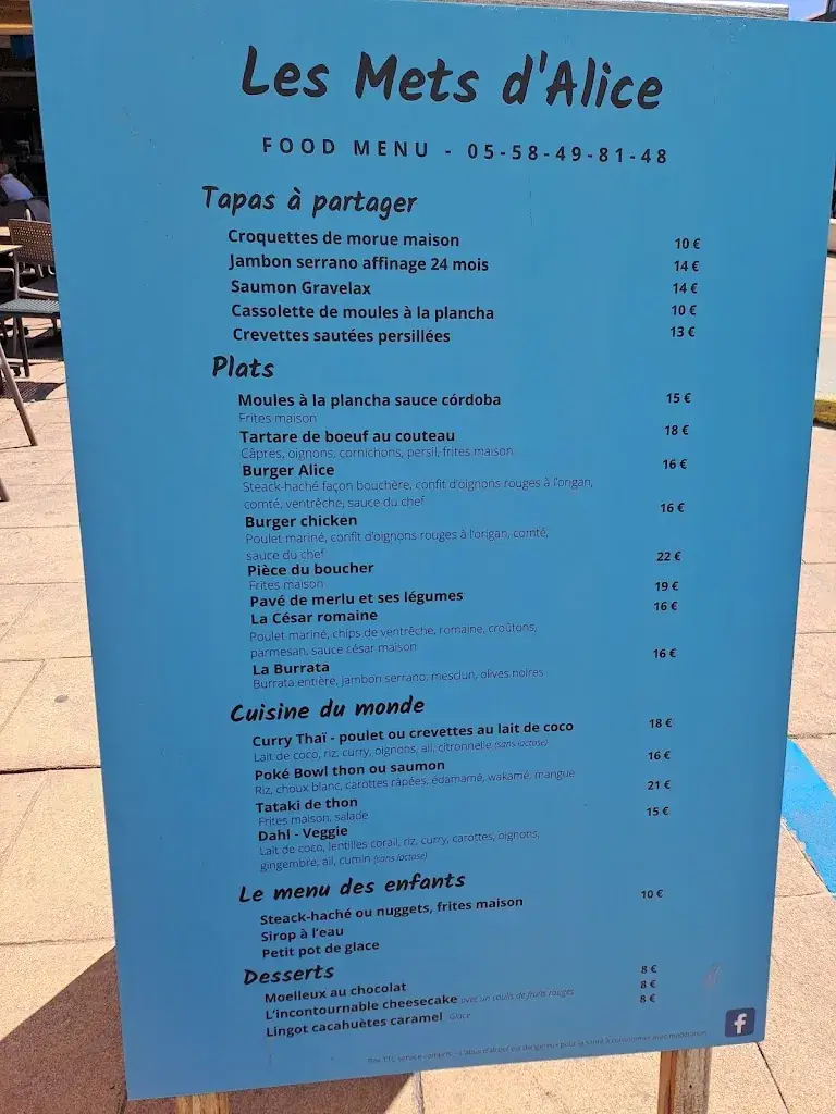 Menu_LA CRÊPERIE D'ALICE_Seignosse_immagine_2